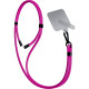 3MK EasyClip - Αποσπώμενο Λουράκι Λαιμού για Θήκες Κινητών / Smartphones - Pink / Black (5903108568661)