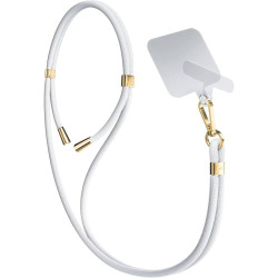 3MK EasyClip - Αποσπώμενο Λουράκι Λαιμού για Θήκες Κινητών / Smartphones - White / Gold (5903108568692)