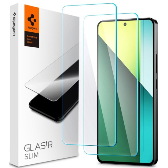 Αντιχαρακτικό Γυαλί Οθόνης - Xiaomi Redmi Note 13 5G / Redmi Note 13 4G / Redmi Note 13 Pro 4G / Redmi Note 13 Pro 5G / Redmi Note 14S / Poco X6 - Spigen GLAS.tR Slim Premium Tempered Glass - Clear - 2 Τεμάχια (AGL08293)