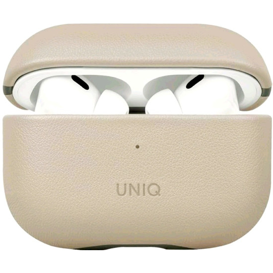 Uniq Lyden Duo Series - Premium Σκληρή Θήκη από Vegan Δέρμα με Λουράκι Χειρός - Apple AirPods Pro 2nd Gen - Ivory / Lichen Green (UNIQ-AIRPODSPRO2-LDSIVYLGRN)