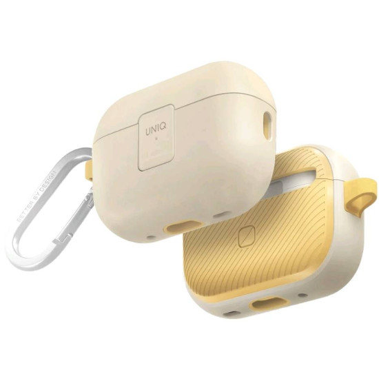Uniq Clyde - Σκληρή Θήκη με Μαγνητικό Κλείσιμο - Apple AirPods Pro 2nd Gen - Ivory / Canary Yellow (UNIQ-AIRPODSPRO2-CLYIVYCYEL)