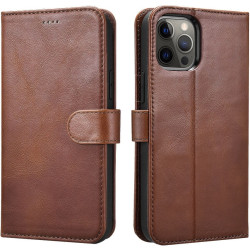 iCarer Crazy Horse Real Leather Detachable 2 in 1 Wallet - Δερμάτινη Θήκη / Πορτοφόλι με RFID - Apple iPhone 12 / 12 Pro - Coffee (WMI1207-CO)