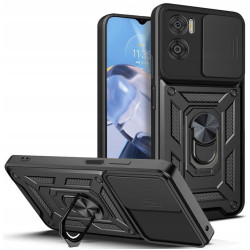 Θήκη Motorola Moto E22 / E22i Techsuit CamShield Ανθεκτική με Κάλυμμα για την Κάμερα & Μεταλλικό Ring Holder - Black (5949419070622)