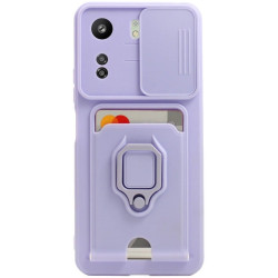 Bodycell Multifunction - Ανθεκτική Θήκη Xiaomi Redmi 13C 4G / Poco C65 με Λουράκι Λαιμού / Κάλυμμα Κάμερας / Ring Holder / Υποδοχή Κάρτας - Purple (5206015073052)