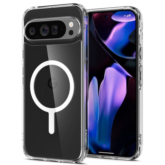 Σκληρή Ανθεκτική MagSafe Θήκη - Google Pixel 9 / 9 Pro - Spigen Ultra Hybrid OneTap Metal Ring MagFit - White (ACS07686)