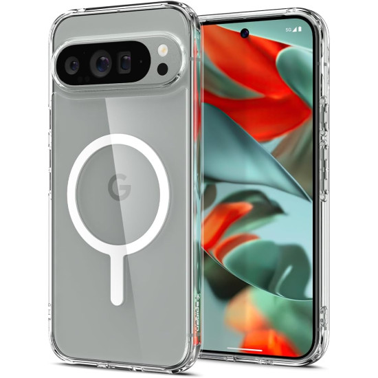Σκληρή Ανθεκτική MagSafe Θήκη - Google Pixel 9 Pro XL - Spigen Ultra Hybrid OneTap Metal Ring MagFit - White (ACS07720)