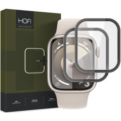 Hofi Premium Pro+ Hybrid Tempered Glass - Αντιχαρακτικό Γυαλί Οθόνης - Apple Watch 9 / 8 / 7 41mm - 2 Τεμάχια - Black (5906302302734)
