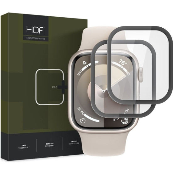 Hofi Premium Pro+ Hybrid Tempered Glass - Αντιχαρακτικό Γυαλί Οθόνης - Apple Watch 9 / 8 / 7 41mm - 2 Τεμάχια - Black (5906302302734)
