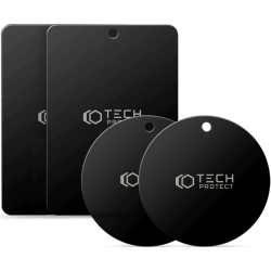 Tech-Protect Metalplate Magnetic Car Mount - Σετ Αυτοκόλλητες Μαγνητικές Μεταλλικές Πλάκες για Μαγνητική Βάση Αυτοκινήτου - 4 Τεμάχια - Black (9589046924637)