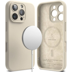 Ανθεκτική MagSafe Θήκη Σιλικόνης - Apple iPhone 16 Pro Max - Ringke Silicone Magnetic - Stone (8809961789663)