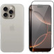 Θήκη & Αντιχαρακτικό Γυαλί Προστασίας Apple iPhone 16 Pro Max - Vivid Set Gelly Case Σετ Διάφανη Σιλικόνης & Full Face Tempered Glass Οθόνης - Transparent / Black (VIGELLY498GLASSBK)