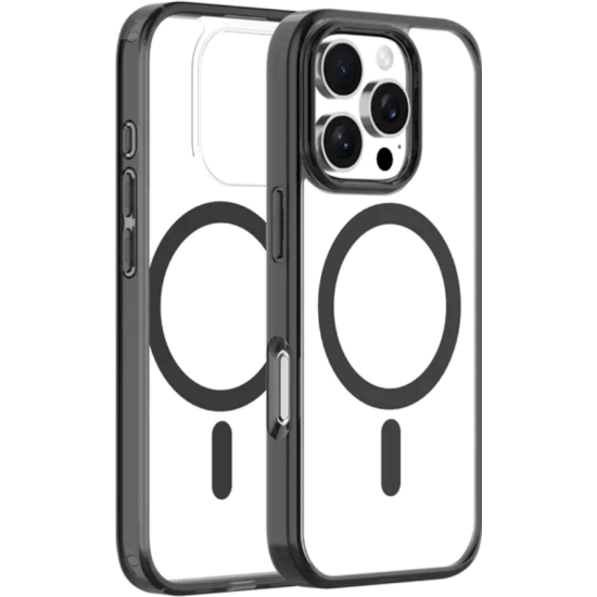 Θήκη Apple iPhone 16 Pro Max - Vivid MagSafe Hybrid Case Διάφανη με MagSafe - Black (VIMAGACR498BK)