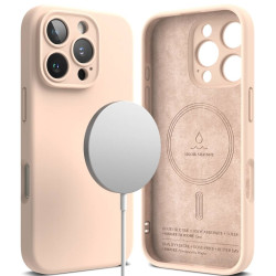 Ανθεκτική MagSafe Θήκη Σιλικόνης - Apple iPhone 16 Pro Max - Ringke Silicone Magnetic - Pink Sand (8809961789649)