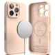 Ανθεκτική MagSafe Θήκη Σιλικόνης - Apple iPhone 16 Pro Max - Ringke Silicone Magnetic - Pink Sand (8809961789649)