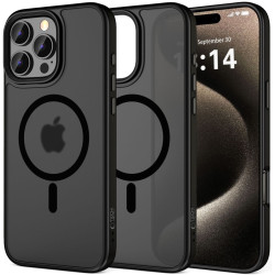 Σκληρή Ημιδιάφανη Θήκη MagSafe - Apple iPhone 16 Pro Max - Tech-Protect MagMat - Matte Black (5906302311118)