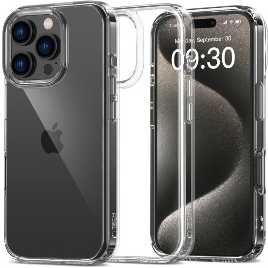 Σκληρή Διάφανη Θήκη - Apple iPhone 16 Pro - Tech-Protect FlexAir Hybrid - Clear (5906302311644)
