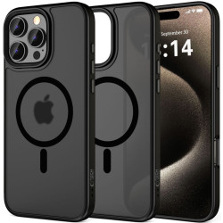 Σκληρή Ημιδιάφανη Θήκη MagSafe - Apple iPhone 16 Pro - Tech-Protect MagMat - Matte Black (5906302311101)