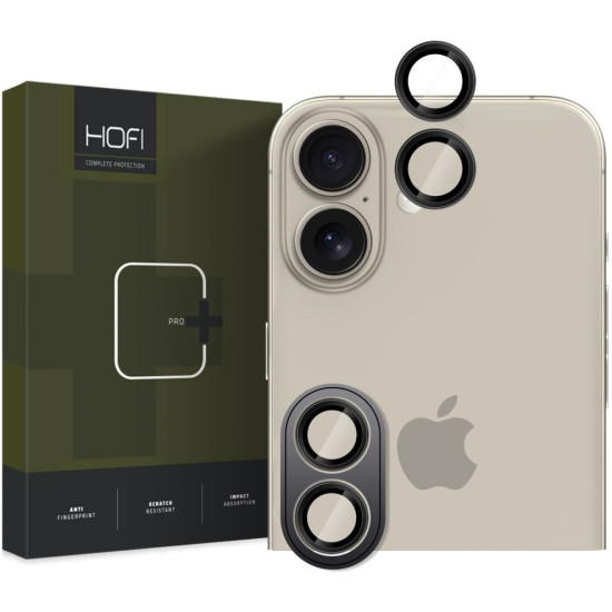 Αντιχαρακτικό Γυαλί Προστασίας Apple iPhone 17 / 16 / 16 Plus - Hofi Camring Pro+ για Φακό Κάμερας - Black (5906302311040)