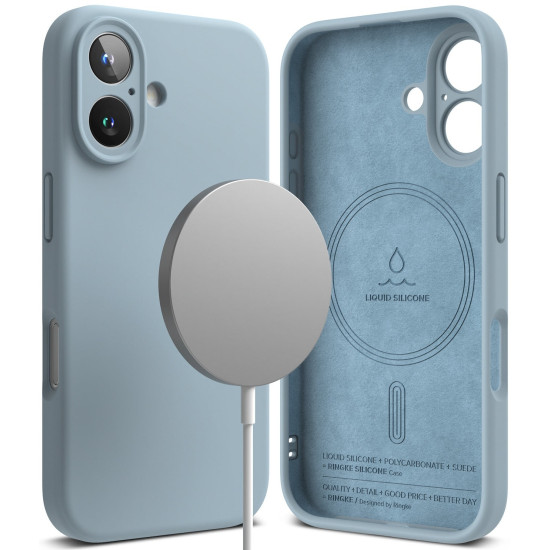 Θήκη Apple iPhone 16 - Ringke Silicone Magnetic Ανθεκτική Σιλικόνης με MagSafe - Blue (8800274960619)