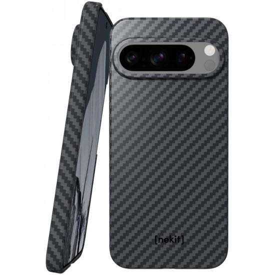 Θήκη Google Pixel 9 / 9 Pro - Nekit Fiber Σκληρή με MagSafe Aramid Fiber - 1mm - 1500D Kevlar - Black (8719246451997)