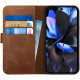 Θήκη Google Pixel 9 / 9 Pro - Rosso Deluxe Δερμάτινη Πορτοφόλι - Brown (8719246449550)