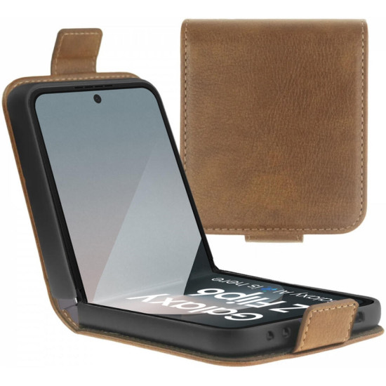 Θήκη Samsung Galaxy Z Flip7 FE / Z Flip6 - Rosso Element PU Πορτοφόλι - Brown (8719246449536)