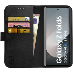 Θήκη Samsung Galaxy Z Fold6 - Rosso Deluxe Δερμάτινη Πορτοφόλι - Black (8719246449529)