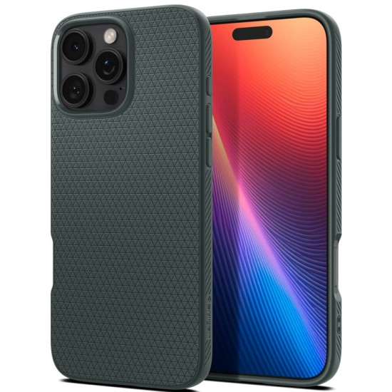 Θήκη Apple iPhone 16 Pro Max - Spigen Liquid Air Σιλικόνης - Abyss Green (ACS07990)