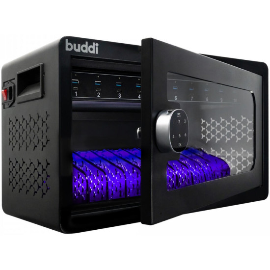 Buddi Collect Charging Station - Locker Κινητών / Σταθμός Φόρτισης 10 Θέσεων με Ενσωματωμένη Κλειδαριά & Κωδικό Πρόσβασης / 10 x USB-A / 10 x Type-C - 300W - Black - 5 Έτη Εγγύηση (8719246452055)