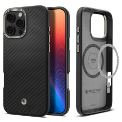 Θήκη Apple iPhone 16 Pro Max - Spigen Enzo Aramid MagFit Σκληρή με MagSafe & TPU - 1500D - 2mm - Black / Natural (ACS08501)