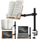 Navaris Book Stand with Clamp - Ρυθμιζόμενη Βάση με Βραχίονα & Σφιγκτήρα για Ανάγνωση Βιβλίου / Laptop / Tablet / eReader / Αναλόγιο από Ξύλο Ακακίας - 34 x 24 cm - Acacia (‎NAV0000272P002C)