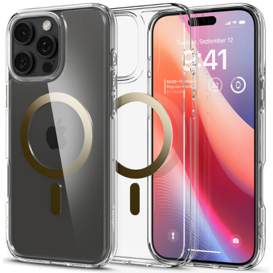 Θήκη Apple iPhone 16 Pro - Spigen Ultra Hybrid MagFit με MagSafe - Gold (ACS08132)