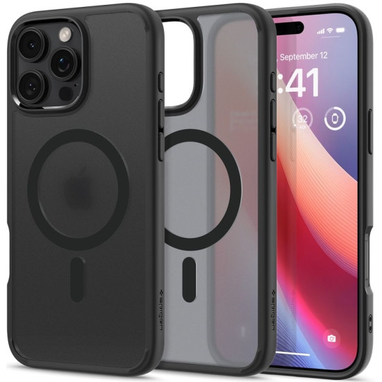 Θήκη Apple iPhone 16 Pro - Spigen Ultra Hybrid MagFit με MagSafe - Frost Black (ACS08134)