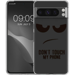 Θήκη Google Pixel 8 Pro - KWmobile TPU Case Σιλικόνης - Don't Touch My Phone / Transparent / Black (KWM000020JM003C)