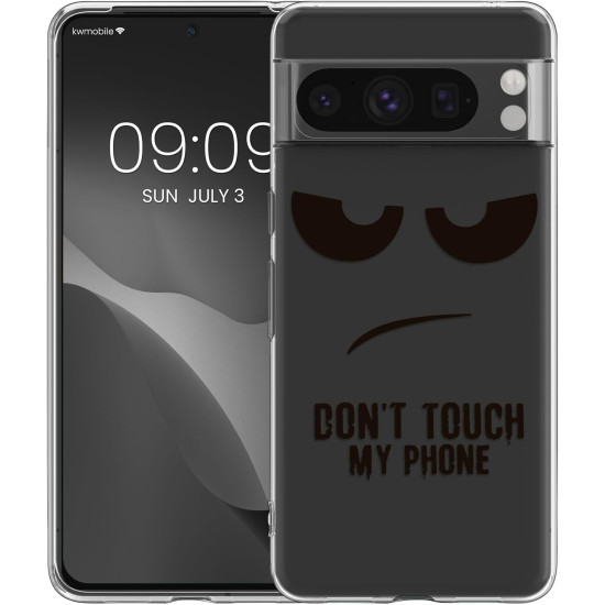 Θήκη Google Pixel 8 Pro - KWmobile TPU Case Σιλικόνης - Don't Touch My Phone / Transparent / Black (KWM000020JM003C)