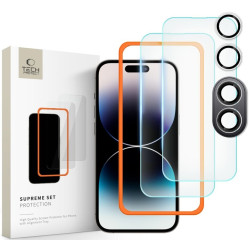 Αντιχαρακτικό Γυαλί Προστασίας Apple iPhone 16 - Tech-Protect Supreme Set με 2 x Tempered Glass Οθόνης και 1 x Κάμερας - Clear (5906302310906)