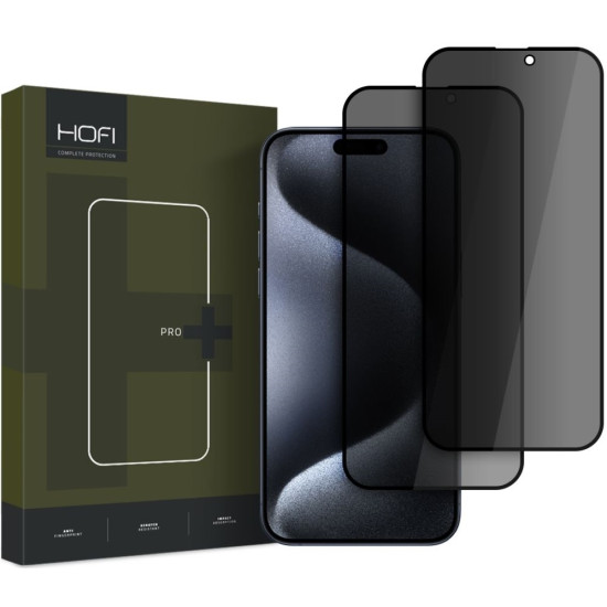 Αντιχαρακτικό Γυαλί Προστασίας Apple iPhone 17 / 17 Pro / 16 Pro - Hofi Anti Spy Pro+ Tempered Glass Privacy Full Face Απορρήτου Οθόνης - 2 Τεμάχια - Black (5906302310883)