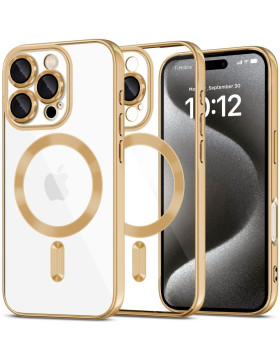 Θήκη Apple iPhone 16 Pro - Tech-Protect MagFlex Διάφανη Σιλικόνης με MagSafe - Shiny Gold (5906302311408)