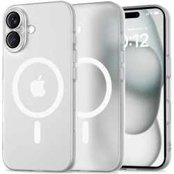 Θήκη Apple iPhone 16 - Tech-Protect MagSlim Σκληρή Ημιδιάφανη με MagSafe & Πλαίσιο Κάμερας - Matte / White (5906302311262)