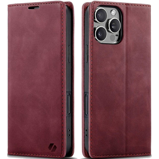 Θήκη Apple iPhone 16 Pro - Spacecase Wallet Πορτοφόλι - Red (5905719111434)