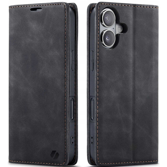 Θήκη Apple iPhone 16 Plus - Spacecase Wallet Πορτοφόλι - Black (5905719111373)