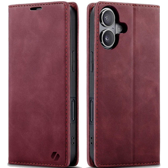 Θήκη Apple iPhone 16 Plus - Spacecase Wallet Πορτοφόλι - Red (5905719111397)