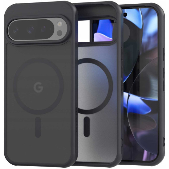 Θήκη Google Pixel 9 / 9 Pro - Spacecase Hybrid MagSafe Σκληρή Ημιδιάφανη με MagSafe - Black (5905719111298)