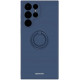 Θήκη Samsung Galaxy S22 Ultra 5G - Spacecase Silicone Ring Σιλικόνης με Μεταλλικό Μαγνητικό Ring Holder - Blue (5905719014223)