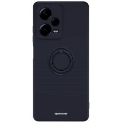 Θήκη Xiaomi Redmi Note 12 Pro 5G - Spacecase Silicone Ring Σιλικόνης με Μεταλλικό Μαγνητικό Ring Holder - Black (5905719038656)
