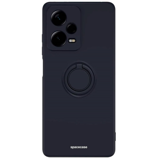 Θήκη Xiaomi Redmi Note 12 Pro 5G - Spacecase Silicone Ring Σιλικόνης με Μεταλλικό Μαγνητικό Ring Holder - Black (5905719038656)