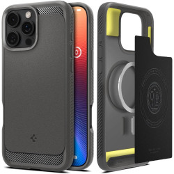 Θήκη Apple iPhone 16 Pro - Spigen Rugged Armor MagFit με MagSafe - Gray (ACS08116)