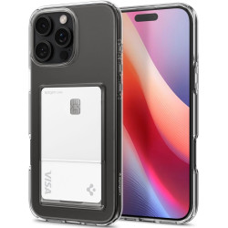 Θήκη Apple iPhone 16 Pro Max - Spigen Crystal Slot Σιλικόνης με Υποδοχή για Κάρτα - Crystal Clear (ACS08011)