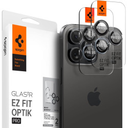 Αντιχαρακτικό Γυαλί Προστασίας Apple iPhone 16 Pro / 16 Pro Max / 15 Pro / 15 Pro Max / 14 Pro / 14 Pro Max - Spigen GLAS.tR EZ Fit OPTIK Pro Camera Lens Protector για Φακό Κάμερας - 2 Τεμάχια - Zero One (AGL06159)