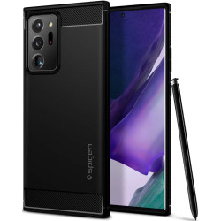Θήκη Samsung Galaxy Note 20 Ultra - Spigen Rugged Armor Ανθεκτική Σιλικόνης - Matte Black (ACS01391)
